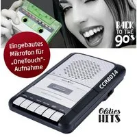 Reflexion CCR8014 Retro Kassettenrecorder Diktiergerät Kassetten Player (Audio Walkman, Cassette, eingebates Mikrofon)