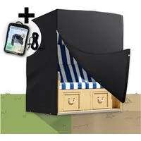 riijk Strandkorb-Schutzhülle Strandkorbhülle winterfest 600D Oxford Gewebe wasserdicht UV beständig, 135 cm breit, Gartenmöbel Abdeckung
