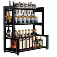 YMQHBS Gewürzregal Küchenregal 3-stufig Küche Gewürzhalter multifunktionales Regal