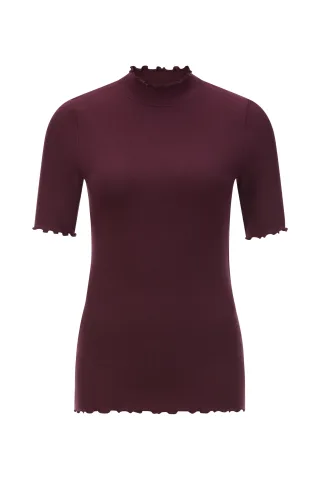 Rich & Royal - Rib Frill Shirt ruby glow - Gr. - S