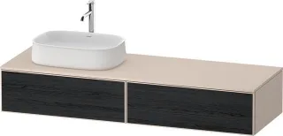 Duravit Zencha Konsolenwaschtischunterbau wandhängend Eiche Schwarz & Taupe Matt & Supermatt 1600x55 ZE4814L16830000