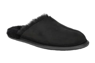 UGG 1123660 BLK HYDE Herren Pantoletten schwarz Nubuck Warmfutter Ledersohle
