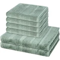 Cawö Handtuch Set Noblesse, Walkfrottee (Spar-Set, 6-St), 4 X Handtuch 2 X Duschtuch im Set - Baumwolle - Saugstark