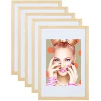 IDEAL TREND Bilderrahmen 3er 5er Set Holz Bilderrahmen Lifestyle Plexi Foto Rahmen Collage Wand