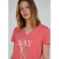 MORE&MORE Kurzarmshirt sommerliches Kurzarmshirt "Say Yes"