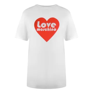 Moschino Herz-logo Weißes T-shirt
