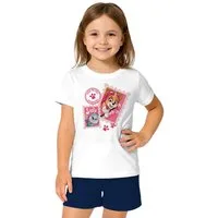 United Labels® Schlafanzug Paw Patrol Schlafanzug für Mädchen Pyjama Set Kurzarm Weiß/Blau