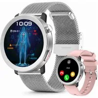 ANYSUN Smartwatch Herren Damen,Fitness Tracker Uhr mit Telefonfunktion Smartwatch (4,1 cm/1,46 Zoll) Gesundheitsuhr mit EKG+HRV/Blutdruckmessung/BMI, mit SOS-Notruf, IP68 100+ Sportmodi,24/7 Herzfrequenz/Schlafmonitor/SpO2, Android/iOS