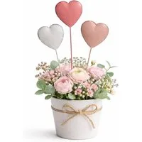 LB H&F Lilienburg Gartenstecker 3er SET Dekostecker Herz Deko Frühling Herzstecker Liebe Valentinstag (Geschenkidee Blumentöpfe Pflanzendekorationen Metallschmuck für Zuhause, Valentinstagsdekoration, Sommer innen außen Pflanzstecker Blumenkasten Blu