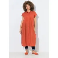 Ulla Popken Longbluse Longbluse Biesen A-Linie Hemdkragen Halbarm