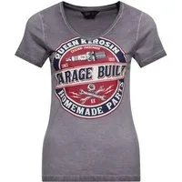 QueenKerosin Print-Shirt Garage Built (1-tlg) mit auffälliger Frontprint