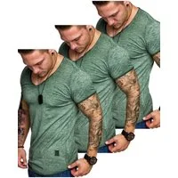 Amaci&Sons T-Shirt 3. NYC Herren 3er-Pack T-Shirts (3er-Pack) Herren Basic Oversize T-Shirt mit V-Ausschnitt