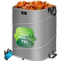 KESSER Gartensack, 73 l, (1-tlg), Pop-Up-Gartensack Laubsack Gartenabfallsack inkl. Handschuhe