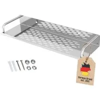 Intirilife Duschablage, Duschablage aus Edelstahl mit 60 x 13 cm 1-tlg., Duschkorb Duschregal Badregal mit Ablaufrinnen zum Bohren für Bad