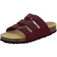 AFS-Schuhe 213337 Dreischnaller Pantolette für Damen mit Fußbett, bequeme Sandalen aus Leder