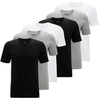 BOSS Unterziehshirt Classic T-Shirt (6-St) mit fein geripptem Rundhalsausschnitt
