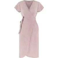 Janice Midikleid Musselin Kleid Chadies Sommerkleid mit Bindeband V-Ausschnitt
