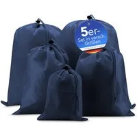 EAZY CASE Kofferorganizer 5er Set Koffer Organizer Bags, Backpack Wäschesack mit Kordelzug Packtaschen Koffer Organizer Blau