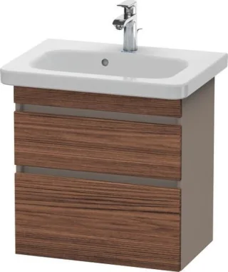 Duravit DuraStyle Waschtischunterbau wandhängend Nussbaum dunkel & Basalt Matt 580x368x610 mm - DS64 DS647902143