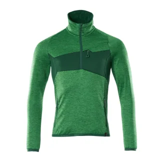 MASCOT Herren Fleecepullover mit kurzem Reißverschluss ACCELERATE Grasgrün / Grün S - 18003-316-33303-S