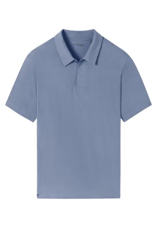 SCHIESSER - Poloshirt kurzarm blaugrau - Gr. - 48