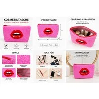 Giftcompany Kulturbeutel Giftcompany - Kosmetiktasche Kulturbeutel Etui "Lippen" Teddy Pink