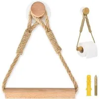Zaewry Küchenrollenhalter Toilettenpapierhalter ohne Bohren,Vintage Handtuchhalter Boho Deko, (1-St), für WC und Badezimmer