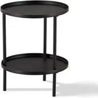 KHG Beistelltisch Rund Schwarz Ø 41 cm moderner Sofatisch elegant (Dekorative Ablage für Getränke, Bücher oder Wohnaccessoires, platzsparend, modern und vielseitig kombinierbar), Rund, zusätzlich Ablage