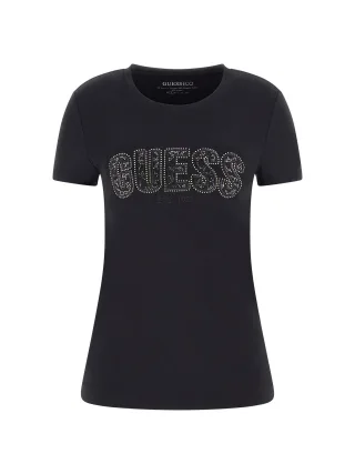Guess - CN SS LOGO LACE TEE Jet Black A996 - Gr. - XS