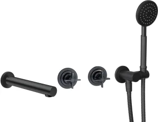 Neuesbad Serie 400 Unterputz-Duschset, mit Badewannenauslauf, Oberfläche: schwarz matt NB1DENAC_N9TQ1