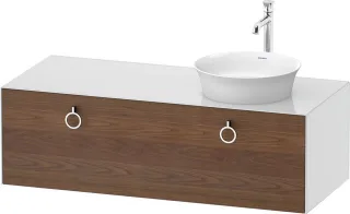 Duravit White Tulip Konsolenwaschtischunterbau wandhängend Amerikanischer Nussbaum & Weiß Matt & Hoc WT4982R7785