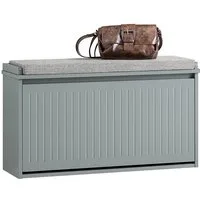 SoBuy Schuhkipper FSR98, Schuhregal Garderobenbank für Flur, Wohnzimmer, Schuhschrank mit Klappe Schuhbank mit Sitzkissen Schuhkommode