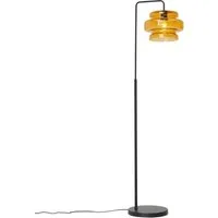 Qazqa Stehlampe Denise, ohne Leuchtmittel, Extra-Warmweiß, QAZQA Stehlampe, e27, Orange, Glas, Retro