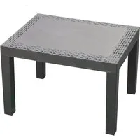 Spetebo Gartentisch Gartentisch anthrazit mit Rattan Optik - 59x46 cm (Packung, 1-St., 1 Tisch), Kunststoff Garten Beistelltisch