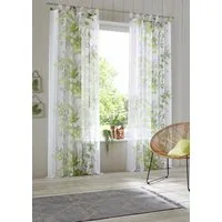 OTTO home Gardine Ina (2 St), Schlaufen, transparent, Voile, 2-er Set, einseitig floral bedruckt, Voile, Blumen