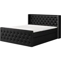 A&J MöbelLand GmbH Boxspringbett LUNA mit 2 Bettkästen, Bonell-Matratze und Topper.