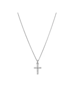 Lyomi Anhänger mit Kette 585/- Weißgold 11 synth. Diam. 0,14ct.