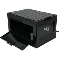 NILS CAMP Aufbewahrungsbox 2in1 Klappbare Campingkiste Campingbox Outdoor 50L, Klappkiste für Werkzeug und mehr mit Arbeitsfläche