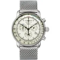 ZEPPELIN Chronograph 100 Jahre 8680M-3, Quarzuhr, Armbanduhr, Herrenuhr, Made in Germany, Edelstahlarmband