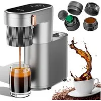 PURA COFFEE Kapselmaschine C1 Pro, 2-in-1 Reisekaffeemaschine Kompatibel mit Nespresso-Kapseln und gemahlenem Kaffee, 20Bar, Sofortheizung, Tragbar und Wiederaufladbar, Geeignet für Camping, Zuhause und Büro