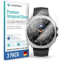 smartect Displayschutzglas Schutzglas Panzerfolie Klar für Galaxy Watch 8 Classic 46mm, Set, 3 Stück, Schutzfolie Glasschutz Bildschirm
