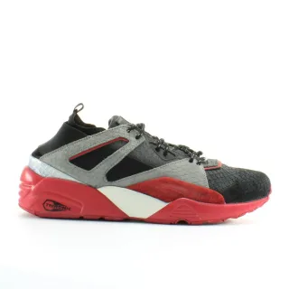 Puma Moor Sock Rioja Black Grey Wildleder Leder Herren Schnürungstrainer 361456 03