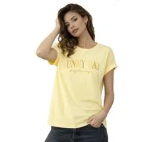 SUBLEVEL T-Shirt Damen Shirt Turn-Up Ärmel Weiches Basic Shirt Rundhals Kurzarm Baunwolle Modal Mix, super soft, unifarben, markenlogo