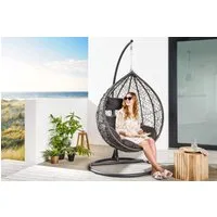 riess-ambiente Hängesessel LOFT anthrazit / grau (Einzelartikel, 1-St), Outdoor · Garten · Hängestuhl · Gestell & Kissen · Terrasse · Balkon