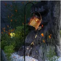MARELIDA LED Solarleuchte LED Solar Gießkanne Gartendeko Wasserfall Effekt H: 80cm Gartenstecker, LED Classic, warmweiß (2100K bis 3000K)