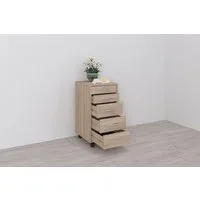 FMD Rollcontainer Freddy, Büroaufbwahrung mit 5 Schubkästen auf Rollen, 63 cm hoch