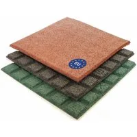 Gartenpirat Gummimatte Fallschutzmatte 50x50 cm Gummimatte für Spielturm Schaukel Rutsche, recyceltes Gummi, 4 Farben, Witterungsbeständig