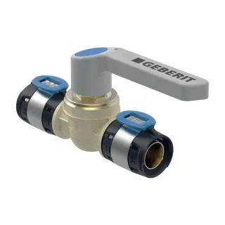 Geberit FlowFit Kugelhahn 619853001 Ø 32 mm, 12,8 cm, mit Betätigungshebel