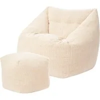 Youyijia Sitzsack Cord-Sitzsack mit Fußstütze – Liegesofa für Wohnzimmer und Lounge