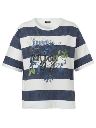VIA APPIA DUE - Gestreiftes Sweatshirt blau/weiß - Gr. - 44